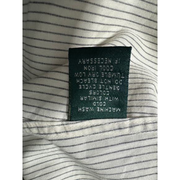 Ralph Lauren Striped Tuxedo Shirt Women’s L White and Black Cotton Button Front - Picture 7 of 8